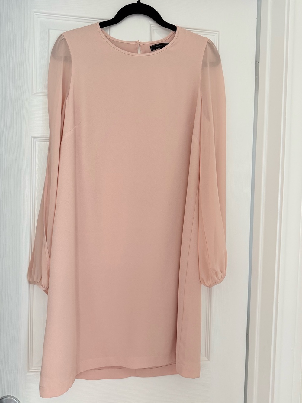 BCBGMaxAzria Blush Pink Chiffon Sleeve Shift Dress